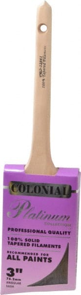 Premier Paint Roller - 3" Angled Synthetic Sash Brush - 3-1/4" Bristle Length, 9" Wood Rattail Handle - Exact Tooling