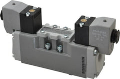 Parker - Double Solenoid 3 Position, Aluminum Solenoid Valve - Center Exhaust Open, Nitrile Seal - Exact Tooling