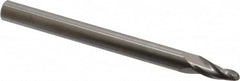 Onsrud - 1/8" Cutting Diam x 1/2" Length of Cut, 2 Flute, Upcut Spiral Router Bit - Uncoated, Right Hand Cut, Solid Carbide, 3" OAL x 1/4" Shank Diam, Ball End Taper - Exact Tooling