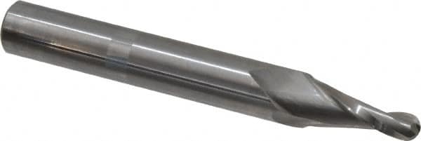 Onsrud - 1/4" Cutting Diam x 1" Length of Cut, 2 Flute, Upcut Spiral Router Bit - Uncoated, Right Hand Cut, Solid Carbide, 4" OAL x 1/2" Shank Diam, Ball End Taper - Exact Tooling
