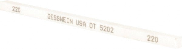 Made in USA - 220 Grit Aluminum Oxide Square Polishing Stone - Very Fine Grade, 1/4" Wide x 6" Long x 1/4" Thick, Oil Filled - Exact Tooling