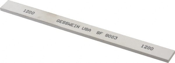 Made in USA - 1200 Grit Aluminum Oxide Rectangular Polishing Stone - Ultra Fine Grade, 1/2" Wide x 6" Long x 1/8" Thick - Exact Tooling