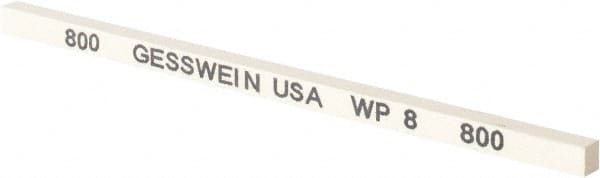 Made in USA - 800 Grit Aluminum Oxide Square Polishing Stone - Super Fine Grade, 5/32" Wide x 4" Long x 5/32" Thick - Exact Tooling
