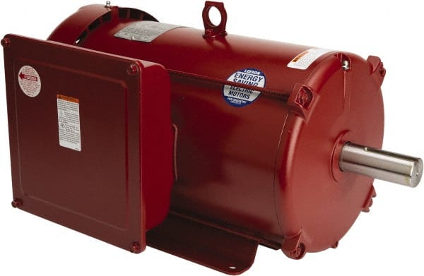 Leeson - 10 Max hp, 1,800 Max RPM, Electric AC DC Motor - 230 V Input, Single Phase, 215T Frame, 1-3/8" Shaft Diam, Rigid Base Mount, TEFC Enclosure - Exact Tooling