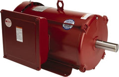 Leeson - 10 Max hp, 1,800 Max RPM, Electric AC DC Motor - 230 V Input, Single Phase, 215T Frame, 1-3/8" Shaft Diam, Rigid Base Mount, TEFC Enclosure - Exact Tooling
