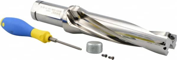 Iscar - 6-1/2" Max Drill Depth, 4xD, 1-5/8" Diam, Indexable Insert Drill - 2 Inserts, 1-1/2" Shank Diam, Straight Shank - Exact Tooling
