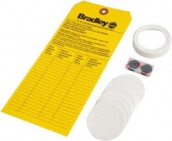 Bradley - Paper, Foam & Plastic Plumbed Wash Station Refill Kit - Yellow & White Matting, Includes Replacement Cap, Inspection Tag, (9) Foam Liners - Exact Tooling