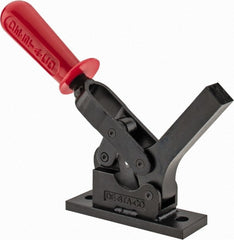 De-Sta-Co - 1,299 Lb Holding Capacity, Horizontal Handle, Manual Hold Down Toggle Clamp - 69° Handle Movement, 90° Bar Opening, Solid Bar, Flanged Base, Oxide Finish, Forged Alloy Steel - Exact Tooling