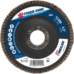 ‎4-1/2″ Tiger Paw Abrasive Flap Disc, Angled, Phenolic Backing, 80Z, 7/8″ Arbor Hole - Exact Tooling