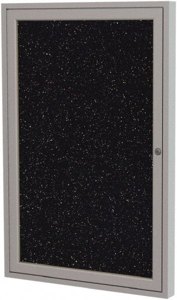 Ghent - 24" Wide x 18" High Enclosed Cork Bulletin Board - Rubber, Confetti (Color) - Exact Tooling