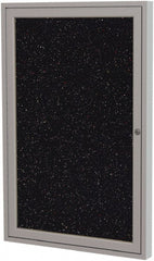 Ghent - 24" Wide x 18" High Enclosed Cork Bulletin Board - Rubber, Confetti (Color) - Exact Tooling