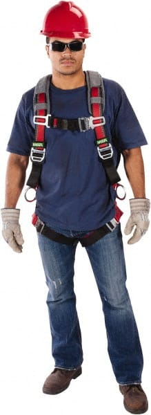 MSA - 310 Lb Capacity, Size X-Large, Full Body Vest Harness - Webbing, Quick-Connect Leg Straps, Quick-Connect Chest Strap, Full Body Protection - Exact Tooling