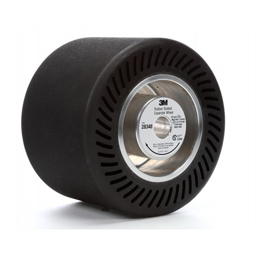 ‎3M Rubber Slotted Expander Wheel 28348 5″ × 3-1/2″ 5/8″ Arbor Hole - Exact Tooling