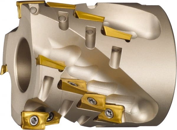 Sumitomo - 30 Inserts, 3" Cut Diam, 3" Max Depth of Cut, Indexable Square-Shoulder Face Mill - 3-3/8" High, AXMT17 & AXET17 Insert Compatibility, Through Coolant, Series WaveMill - Exact Tooling