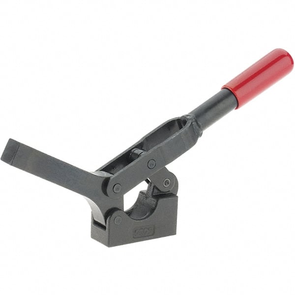 De-Sta-Co - 600 Lb Holding Capacity, Horizontal Handle, Manual Hold Down Toggle Clamp - 69° Handle Movement, 90° Bar Opening, Solid Bar, Solid Base, Oxide Finish, Forged Alloy Steel - Exact Tooling