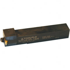 Tool-Flo - External Thread, Left Hand Cut, 1" Shank Width x 1" Shank Height Indexable Threading Toolholder - 6" OAL, T.MA/C 54 Insert Compatibility, MTHO Toolholder, Series On-Edge - Exact Tooling