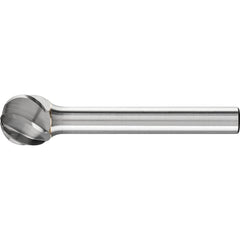PFERD - SD-5, 1/2" Cut Diam, 1/4" Shank Diam, Carbide Aluma Cut Ball Burr - Exact Tooling