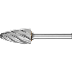 PFERD - SF-6, 5/8" Cut Diam, 1/4" Shank Diam, Carbide End Cut Aluma Cut Tree with Radius End Burr - Exact Tooling