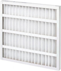 Made in USA - 12" Noml Height x 20" Noml Width x 2" Noml Depth, 35% Capture Efficiency, Wireless Pleated Air Filter - MERV 8, Synthetic, Integrated Paperboard Frame, 500 Max FPM, 625 CFM, For Any Unit - Exact Tooling