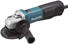 Makita - 4-1/2" Wheel Diam, 11,500 RPM, Corded Angle & Disc Grinder - 5/8-11 Spindle, 120 Volts, 13 Amps - Exact Tooling
