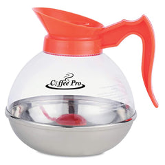 Coffee Pro - Coffee, Tea & Accessories; Breakroom Accessory Type: Decanter ; For Use With: Use with Coffee Pro Institutional Coffee Makers. ; Breakroom Accessory Description: Decanters/Pitchers-Coffee Service; Glass ; Color: Clear/Orange Handle - Exact Tooling