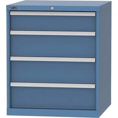 LISTA - 4 Drawer, 45 Compartment Bright Blue Steel Modular Storage Cabinet - Exact Tooling