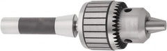Accupro - JT4, 1/8 to 3/4" Capacity, Tapered Mount Steel Drill Chuck - Keyed, R8 Shank, 75.01mm Sleeve Diam, 8-3/16" Open Length - Exact Tooling