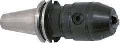 Accupro - CAT50, 1/8 to 5/8" Capacity, Integral Shank Steel Drill Chuck - Keyed, Taper Shank, 57mm Sleeve Diam, 3-37/64" Open Length - Exact Tooling