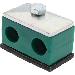 Value Collection - 2.09" Wide x 1.42" High x 1.18" Deep, Polypropylene Twin Vibration-Control Clamp - Steel Plate, Mount with Standard - Exact Tooling