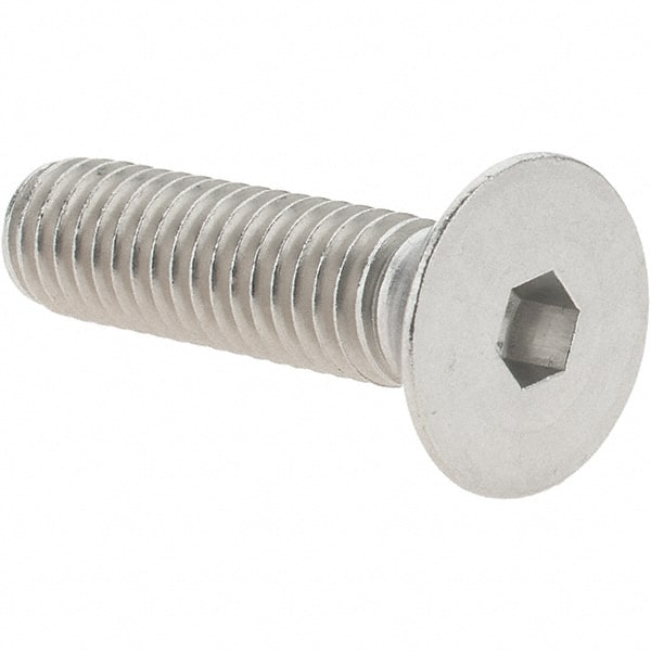 Value Collection - 3/8-16 UNC Hex Socket Drive, 82° Flat Screw - Grade 18-8 Stainless Steel, 1-1/2" OAL - Exact Tooling