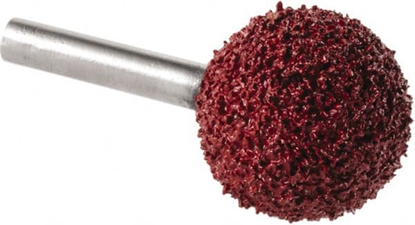 KUTZALL - 1" Cut Diam, 1/4" Shank Diam, Ball Head Burr - Carbide - Exact Tooling