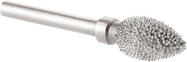 KUTZALL - 1/4" Cut Diam, 1/8" Shank Diam, Flame Head Burr - Carbide - Exact Tooling
