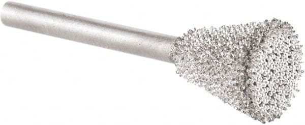 KUTZALL - 3/8" Cut Diam, 1/8" Shank Diam, Inverted Cone Head Burr - Carbide - Exact Tooling