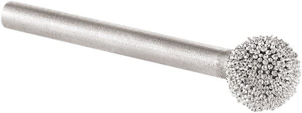 KUTZALL - 1/4" Cut Diam, 1/8" Shank Diam, Ball Head Burr - Carbide - Exact Tooling