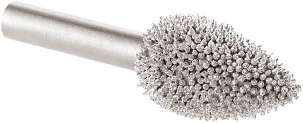 KUTZALL - 1/2" Cut Diam, 1/4" Shank Diam, Flame Head Burr - Carbide - Exact Tooling