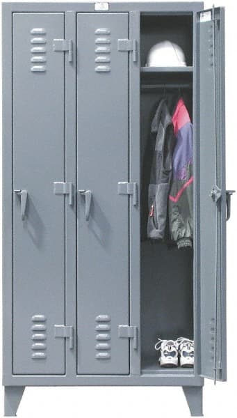 Strong Hold - 3 Door, 1 Tier, Steel Locker - Exact Tooling