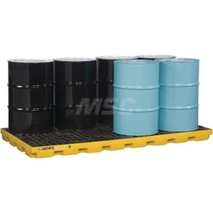 Justrite - Spill Pallets, Platforms, Sumps & Basins; Type: EcoPolyBlend? Accumulation Centers ; Number of Drums: 8 ; Sump Capacity (Gal.): 98.00 ; Load Capacity (Lb.): 10000.000 ; Material: Polyethylene ; Height (Inch): 5.5 - Exact Tooling