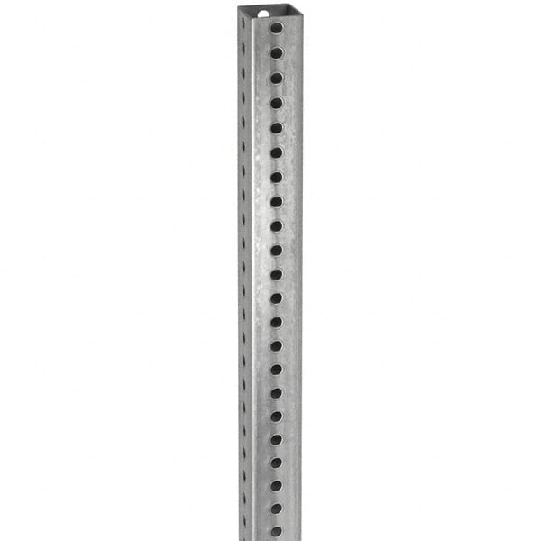 TAPCO - 12' High, Galvanized Traffic Sign Post - Steel, 7/16" Hole Diam, Silver - Exact Tooling