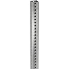 TAPCO - 12' High, Galvanized Traffic Sign Post - Steel, 7/16" Hole Diam, Silver - Exact Tooling