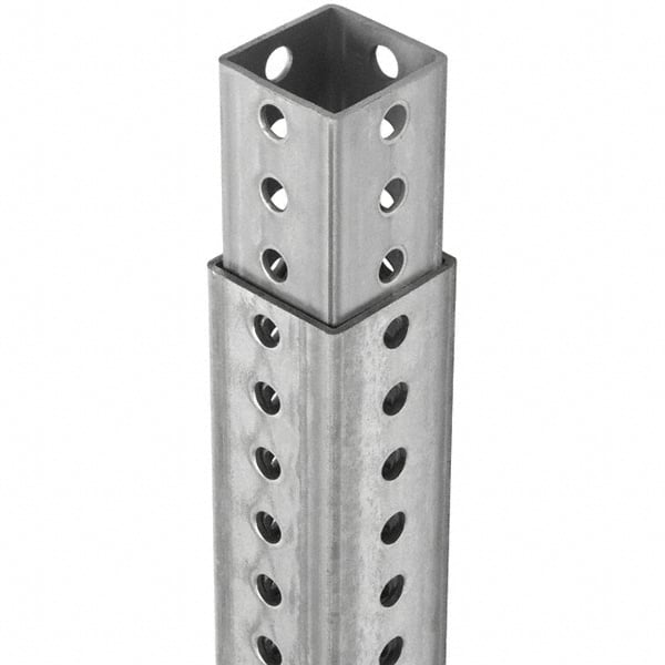 TAPCO - 4' High, Galvanized Traffic Sign Post - Steel, 7/16" Hole Diam, Silver - Exact Tooling