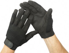 Ability One - Size 2XL Nylon/Spandura General Protection Work Gloves - For Mechanic's & Lifting, Uncoated, Hook & Loop Cuff, Full Fingered, Black, Paired - Exact Tooling
