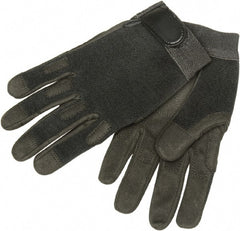 Ability One - Size M Nylon/Spandura General Protection Work Gloves - For Mechanic's & Lifting, Uncoated, Hook & Loop Cuff, Full Fingered, Black, Paired - Exact Tooling