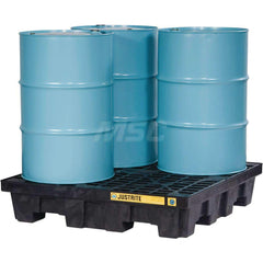 Justrite - Spill Pallets, Platforms, Sumps & Basins; Type: EcoPolyBlend? Spill Control Pallets ; Number of Drums: 4 ; Sump Capacity (Gal.): 73.00 ; Load Capacity (Lb.): 5000.000 ; Material: Polyethylene ; Height (Inch): 10.25 - Exact Tooling