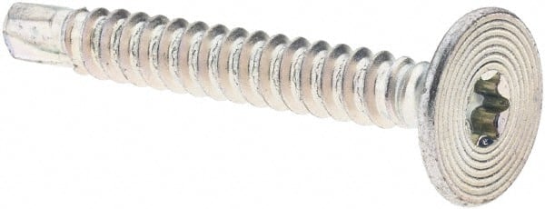 Value Collection - #10-16, Flat Head, Torx Drive, 1-1/2" Self Drilling Screw - Steel, Zinc-Plated Finish - Exact Tooling
