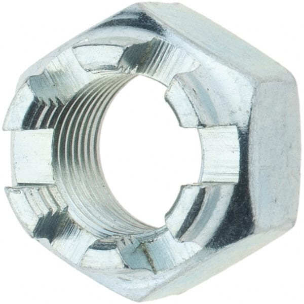 Value Collection - 1/2-20 UNF Grade 5 Steel Castle Locknut - Zinc-Plated Finish - Exact Tooling