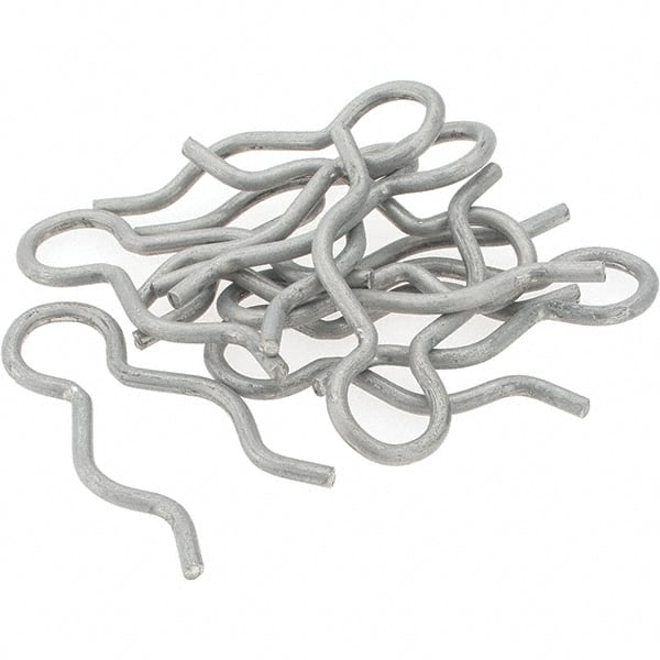 Value Collection - 7/8" Groove, 2-9/32" Long, Stainless Steel Hair Pin Clip - 1/8" Clip Diam, 1" Shaft Diam, Grade 302 & 18-8 - Exact Tooling