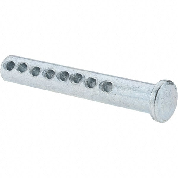 Value Collection - 5/16" Pin Diam, 2" OAL, Adjustable Clevis Pin - 7/64" Hole, 1-3/4" Usable Length, Zinc-Plated Steel - Exact Tooling