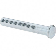 Value Collection - 5/16" Pin Diam, 2" OAL, Adjustable Clevis Pin - 7/64" Hole, 1-3/4" Usable Length, Zinc-Plated Steel - Exact Tooling