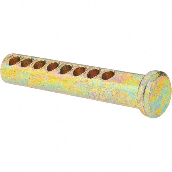 Value Collection - 3/8" Pin Diam, 2" OAL, Adjustable Clevis Pin - 7/64" Hole, 1-3/4" Usable Length, Zinc-Plated Steel - Exact Tooling