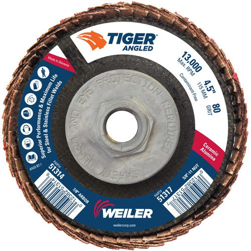 4-1/2 × 5/8-11 80G TIPER FLAP DISC - Exact Tooling